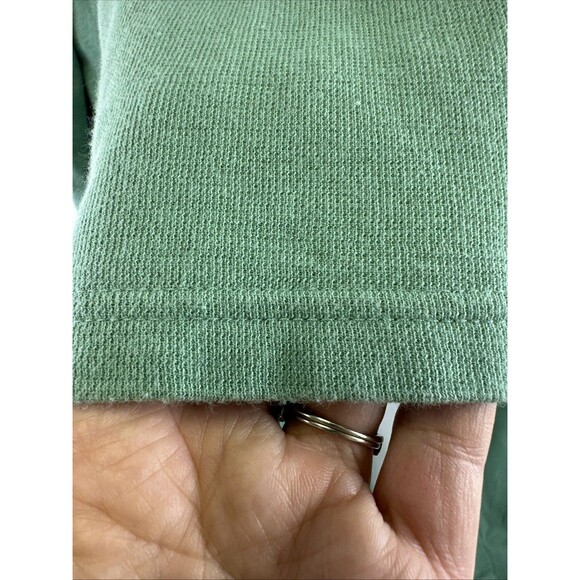 Orvis Cotton Pajama Set Green Ruffle Trim Long Sleeves Pants Stretch Womens XL - Picture 2 of 16